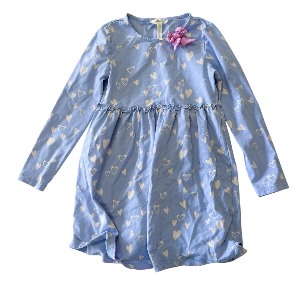 Matilda Jane Girls Dress Size 8 Blue Hearts All Around Enchanted Garden Longslee